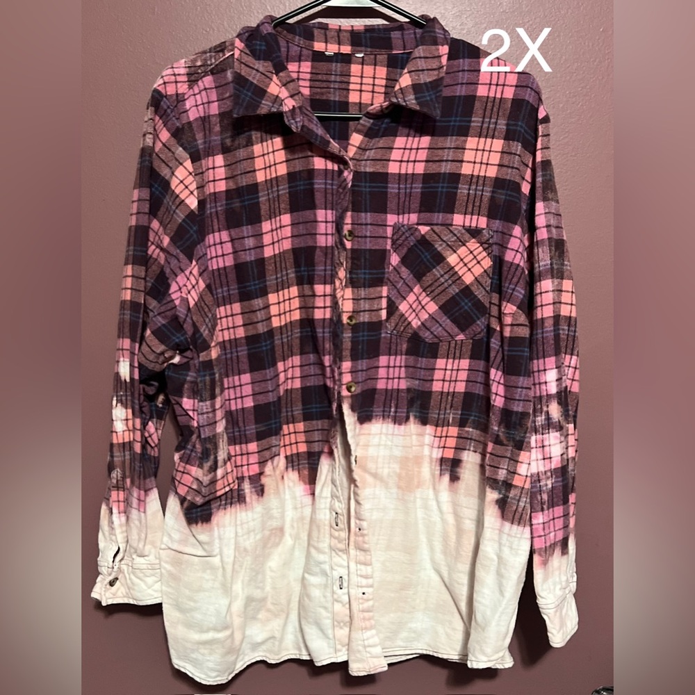 Distressed/bleached flannels